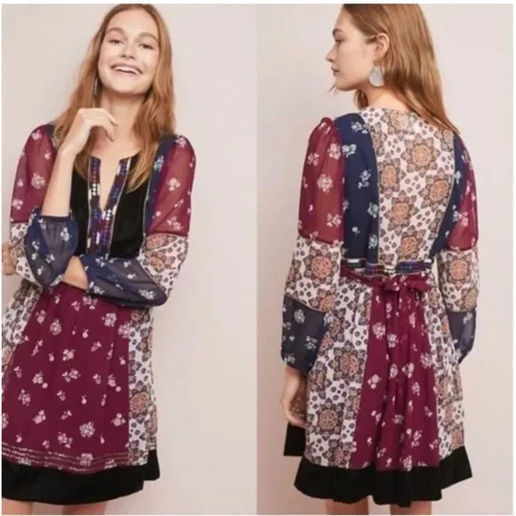 Anthropologie Maeve Quartier Latin floral boho Dress size small - Picture 1 of 10